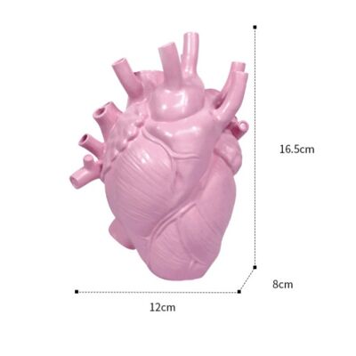 Resin Heart Shaped Vase - Pink Small / sku364