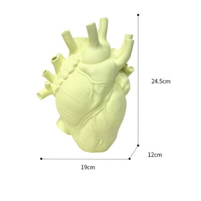 Resin Heart Shaped Vase - Yellow Large / sku365