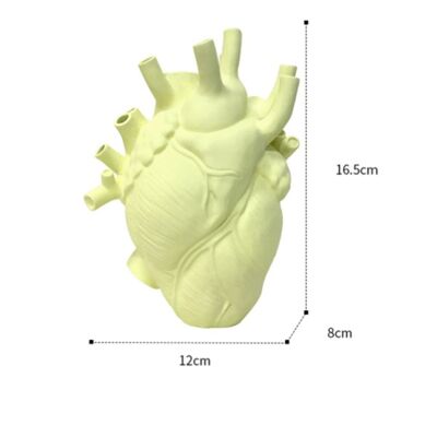 Resin Heart Shaped Vase - Yellow Small / sku366