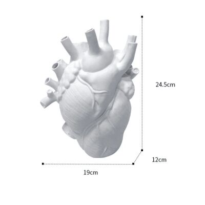 Resin Heart Shaped Vase - White Large / sku367