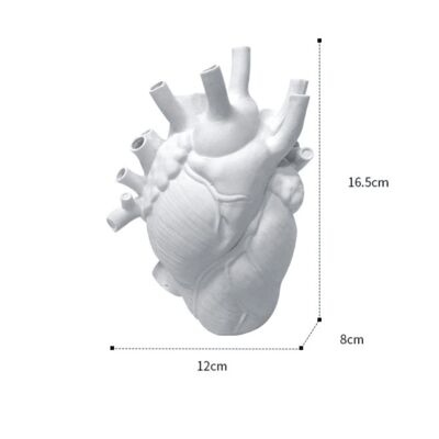 Resin Heart Shaped Vase - White Small / sku368