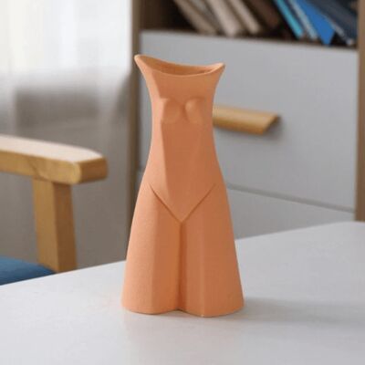 Ceramic Abstract Body Art Vase - Orange / sku373