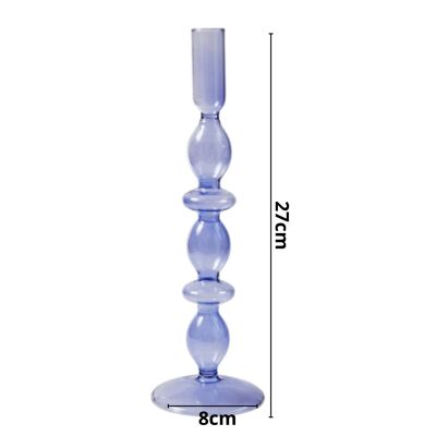 Lilac Glass Candlesticks / Vase - 2 Rings / sku402