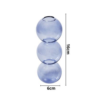 Lilac Glass Candlesticks / Vase - 3 balls bubble / sku404