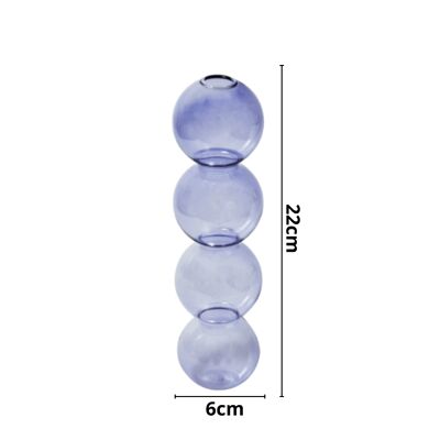 Lilac Glass Candlesticks / Vase - 4 balls bubble / sku405