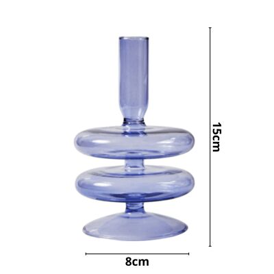 Lilac Glass Candlesticks / Vase - 2 tiers / sku406