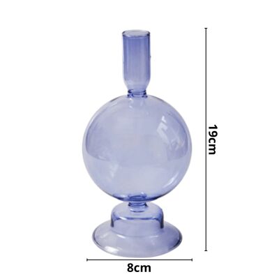 Lilac Glass Candlesticks / Vase - Ball / sku407