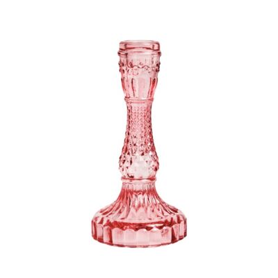 Vintage Crystal Candle Holder - Pink / sku413