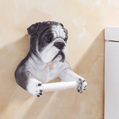 Resin Dog Toilet Paper Holder - Gray / sku456