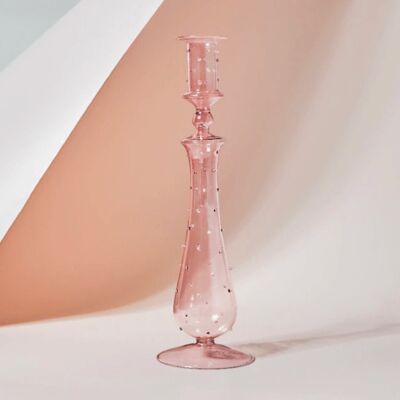 Artist Style Glass Candle Holders - Dot Pink / sku477