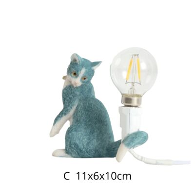 Blue Cat Resin Decor Night Light - Style C / sku506