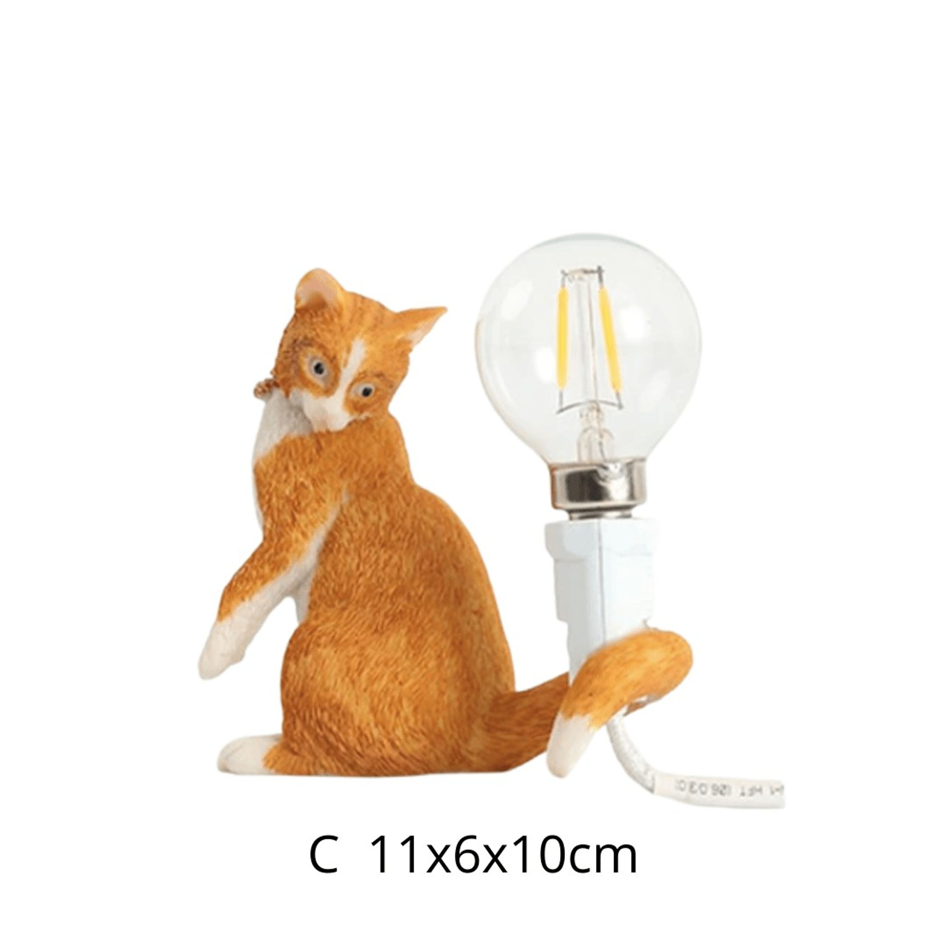 Lampe en forme de chat en résine Veilleuse moderne Chambre Dortoir