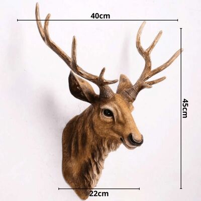 Deer Head Wall Hanging - Brown / sku894