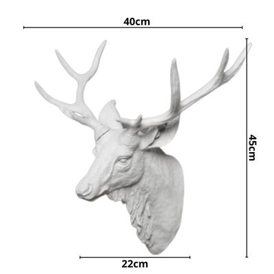 Deer Head Wall Hanging - White / sku897