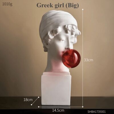 Resin Greek Abstract Sculpture - Greek girl-big / sku901