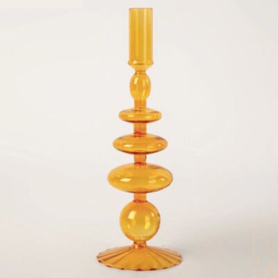 Retro Glass Classic Craft Candlesticks - Orange / sku956