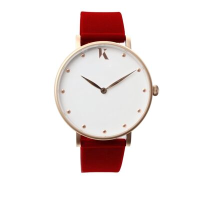 Ruby Red & Rose Gold Silicone Watch