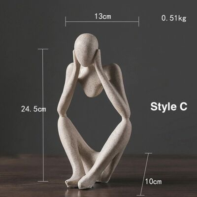 Nordic Abstract Thinker Figurines - Style C / sku991