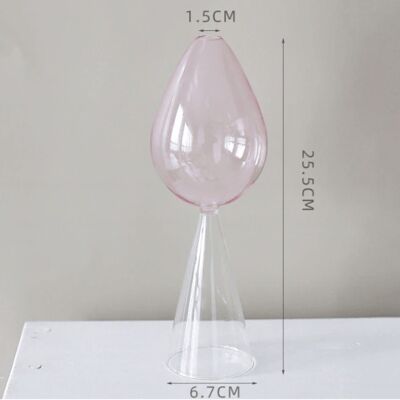 Colourful Clear Glass Vases - Pink / sku999