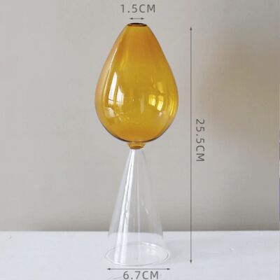Colourful Clear Glass Vases - Amber / sku1000