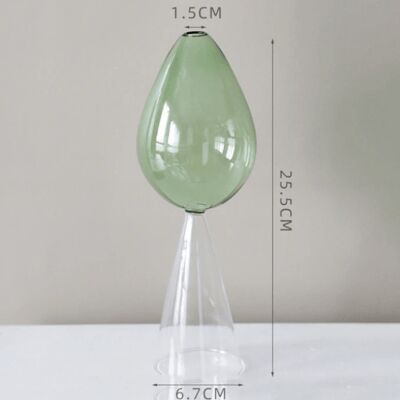 Colourful Clear Glass Vases - Green / sku1001