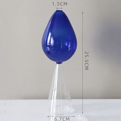 Colourful Clear Glass Vases - Blue / sku1002