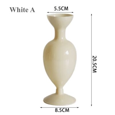 Nordic Retro Ins Style Glass Vase - White A / sku1009