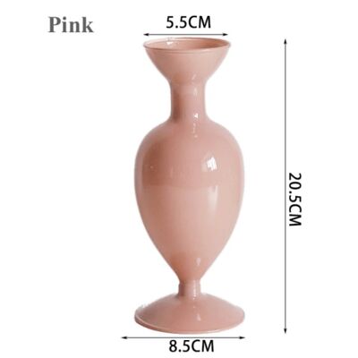 Nordic Retro Ins Style Glass Vase - Pink / sku1012