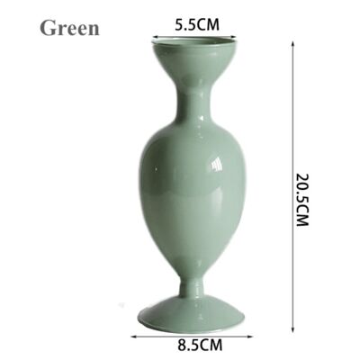 Nordic Retro Ins Style Glass Vase - Green / sku1013