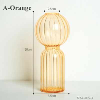 Creative Colorful Special-shaped Glass Vases - A-Orange / sku1059