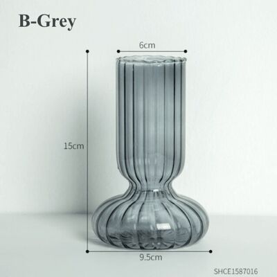 Creative Colorful Special-shaped Glass Vases - B-Grey / sku1062