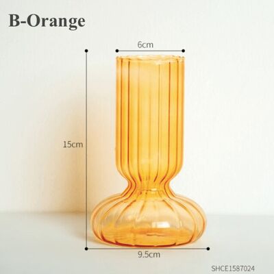 Creative Colorful Special-shaped Glass Vases - B-Orange / sku1063
