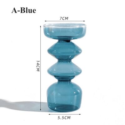 Nordic Home Decor Glass Vase - A Blue / sku1065