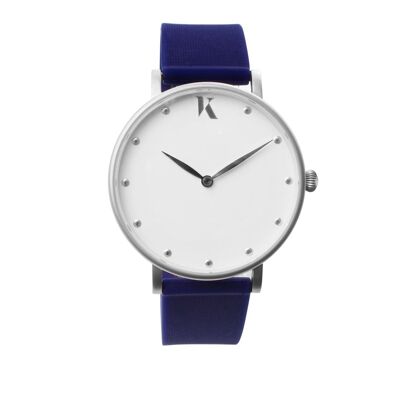Sapphire Blue & Silver Silicone Watch 30mm