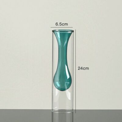 Colourful Clear Glass Vase - Green / sku1082