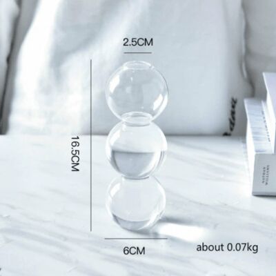 Creative Glass Bubble Vase - Short (3 balls) - Clear / sku1129