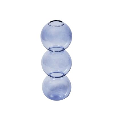 Creative Glass Bubble Vase - Short (3 balls) - Purple / sku1134