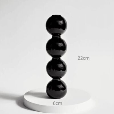Creative Glass Bubble Vase - Tall (4 balls) - Black / sku1138