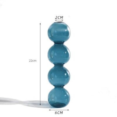 Creative Glass Bubble Vase - Tall (4 balls) - Dark Green / sku1140