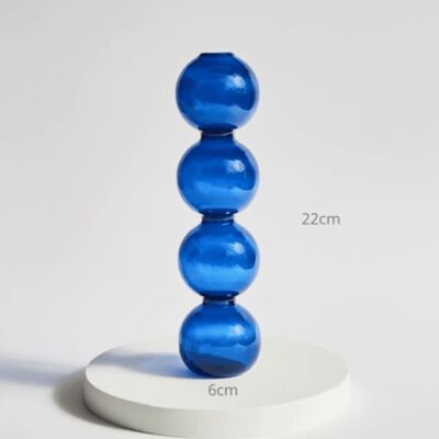 Creative Glass Bubble Vase - Tall (4 balls) - Blue / sku1141