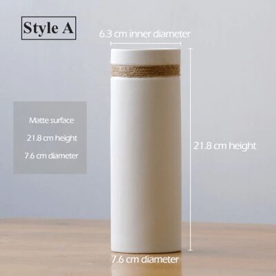 White Ceramic Vases with Rope - Style A / sku1151