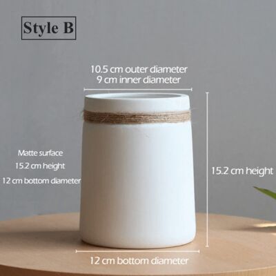 White Ceramic Vases with Rope - Style B / sku1152