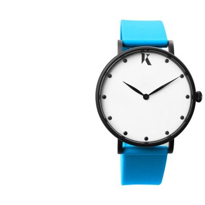 Neon Blue Silicone Watch 30mm