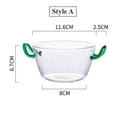 Glass Salad Bowl With Handle - Style A / sku1169