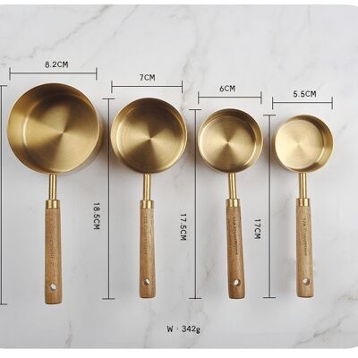 Gold Stainless Steel Measuring Cups Set - 4 cups / sku1172