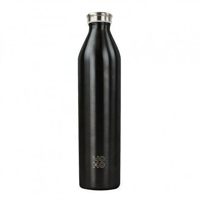 1-Liter-Isolierflasche – glänzende schwarze Farbe