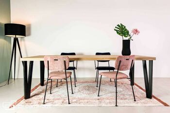 Table en chêne DREAUM Elegante - 160 x 80 cm - noir mat - chêne chaud 1