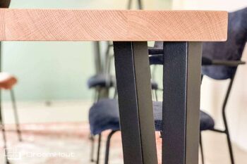 Table en chêne DREAUM Elegante - 160 x 80 cm - noir mat - chêne blanc 4