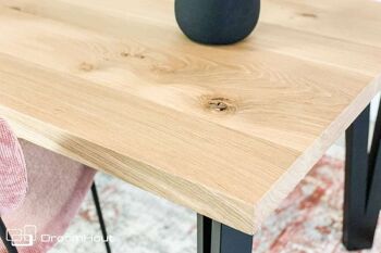 Table en chêne DREAUM Elegante - 160 x 80 cm - blanc mat - chêne clair 3