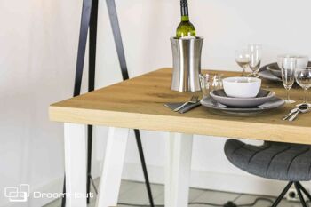 Table en chêne DREAUM Elegante - 160 x 80 cm - blanc mat - chêne clair 8